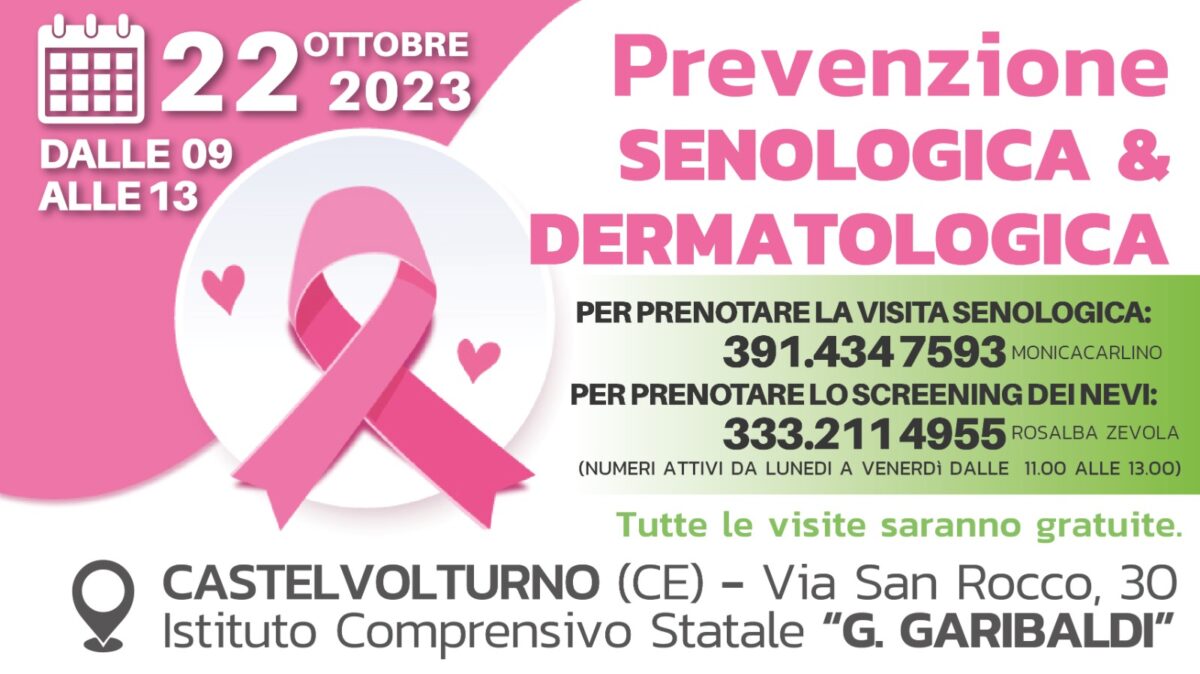 Giornata di prevenzione a Castel Volturno in collaborazione con Ics G. Garibaldi con visite senologiche e per melanomi