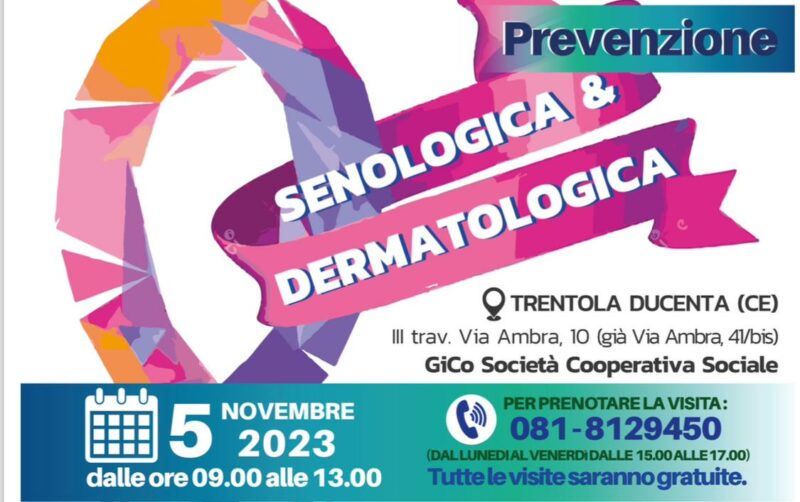 5 novembre, Trentola Ducenta: giornata di prevenzione senologica e dermatologica