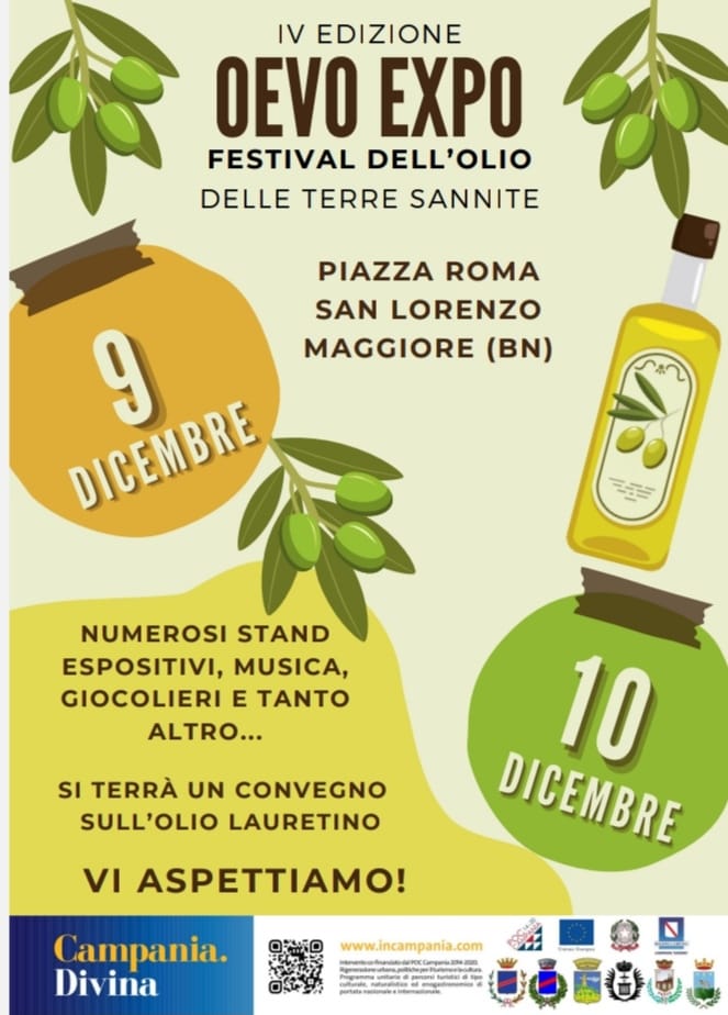 Locandina IV edizione di Oevo Expo, festival dell'olio delle terre sannite, a San Lorenzo Maggiore